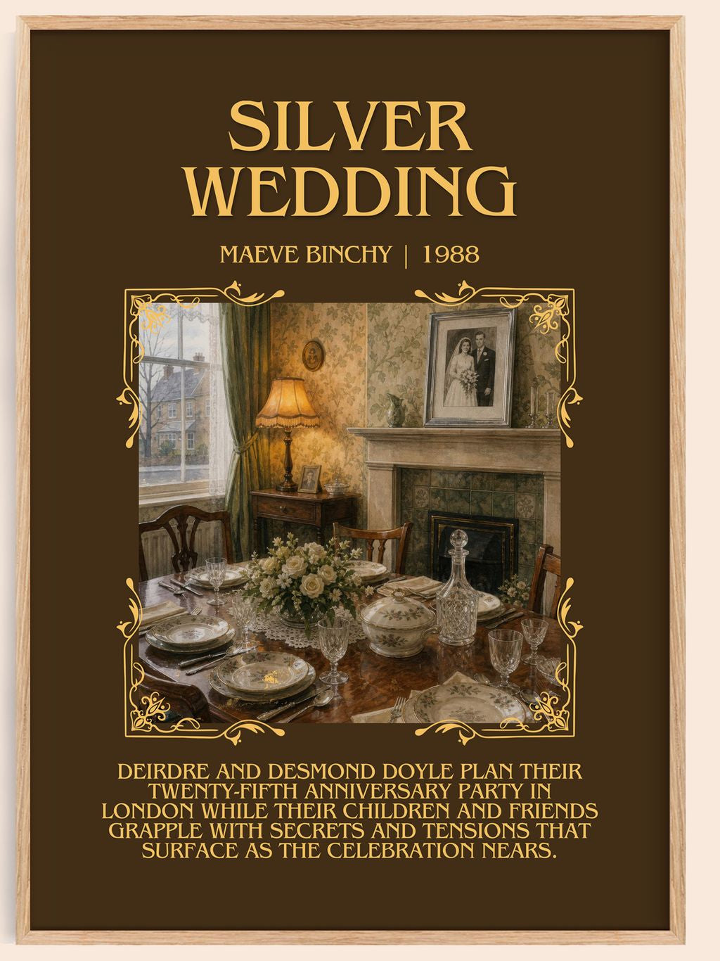 Silver Wedding Minimalist Book Poster by Maeve Binchy – book poster