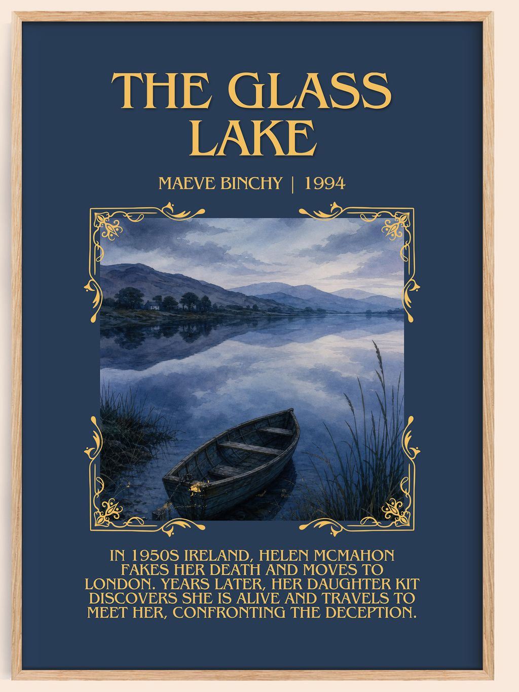 The Glass Lake Minimalist Book Poster by Maeve Binchy – book poster