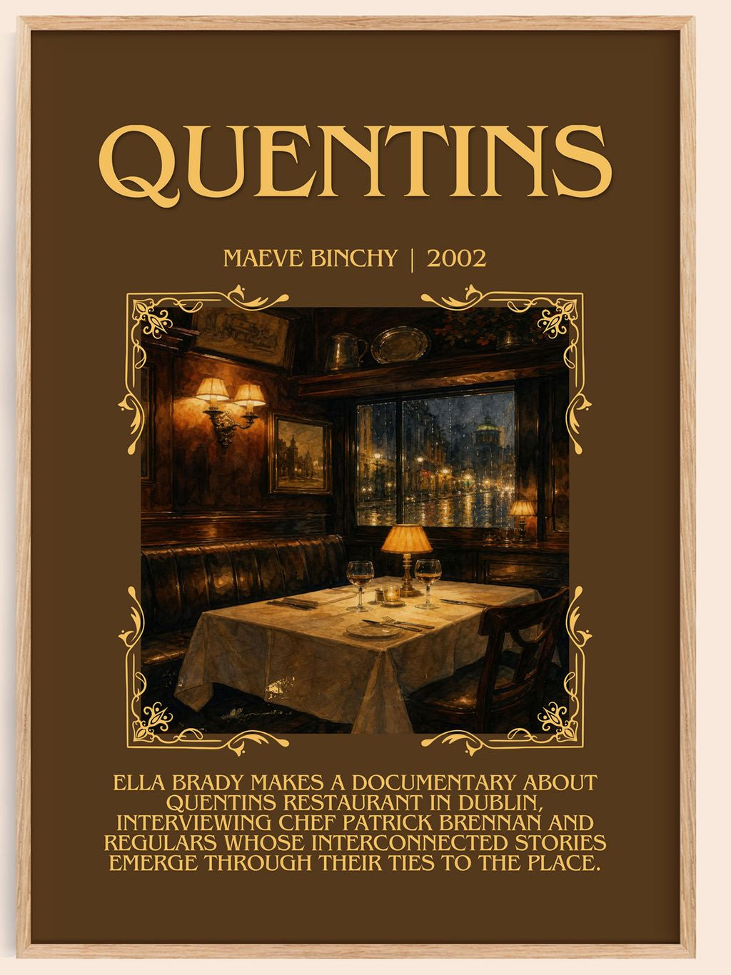 Quentins Minimalist Book Poster by Maeve Binchy – book poster