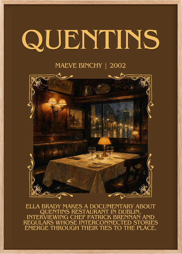 Quentins Minimalist Book Poster by Maeve Binchy