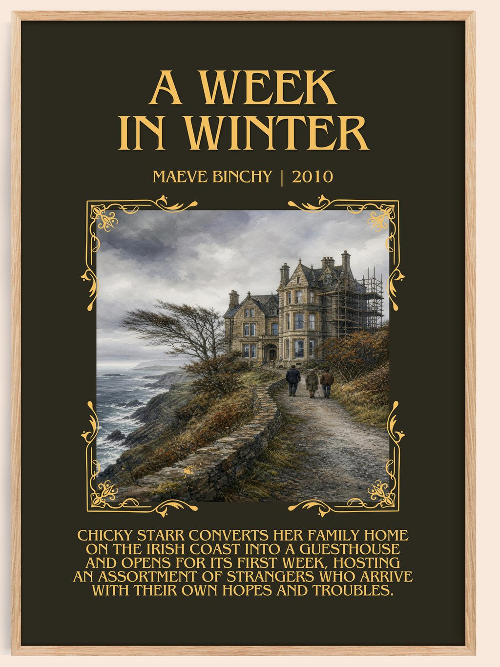 A Week in Winter Minimalist Book Poster by Maeve Binchy – book poster