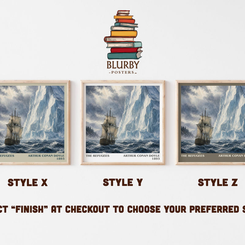 The Refugees literary print in frame leaning in hallway – historical fiction wall art