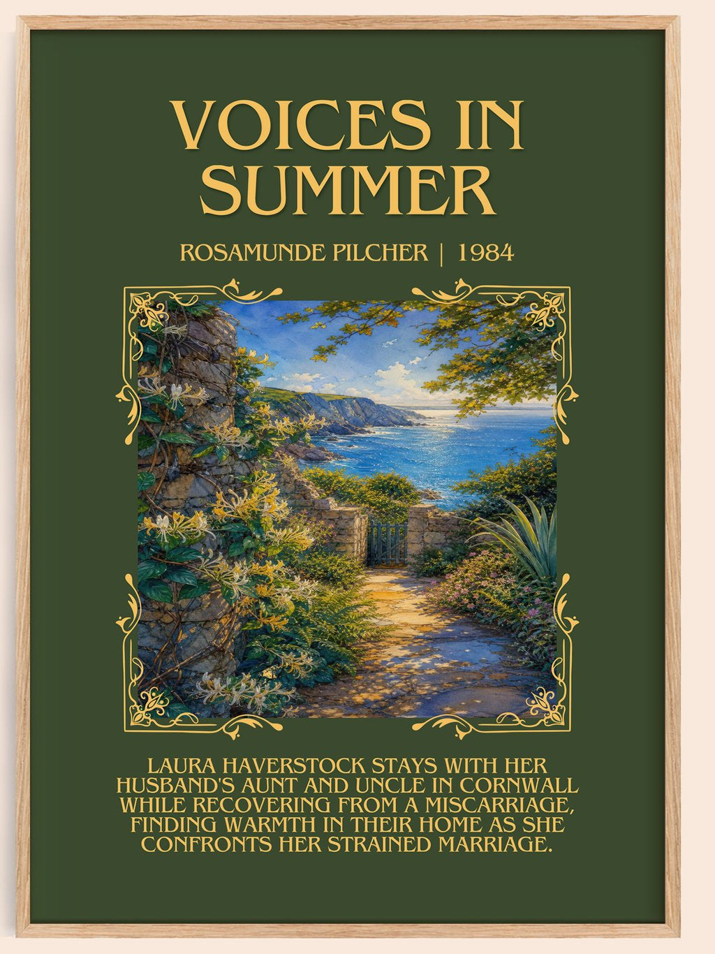 Voices in Summer Minimalist Book Poster by Rosamunde Pilcher – book poster