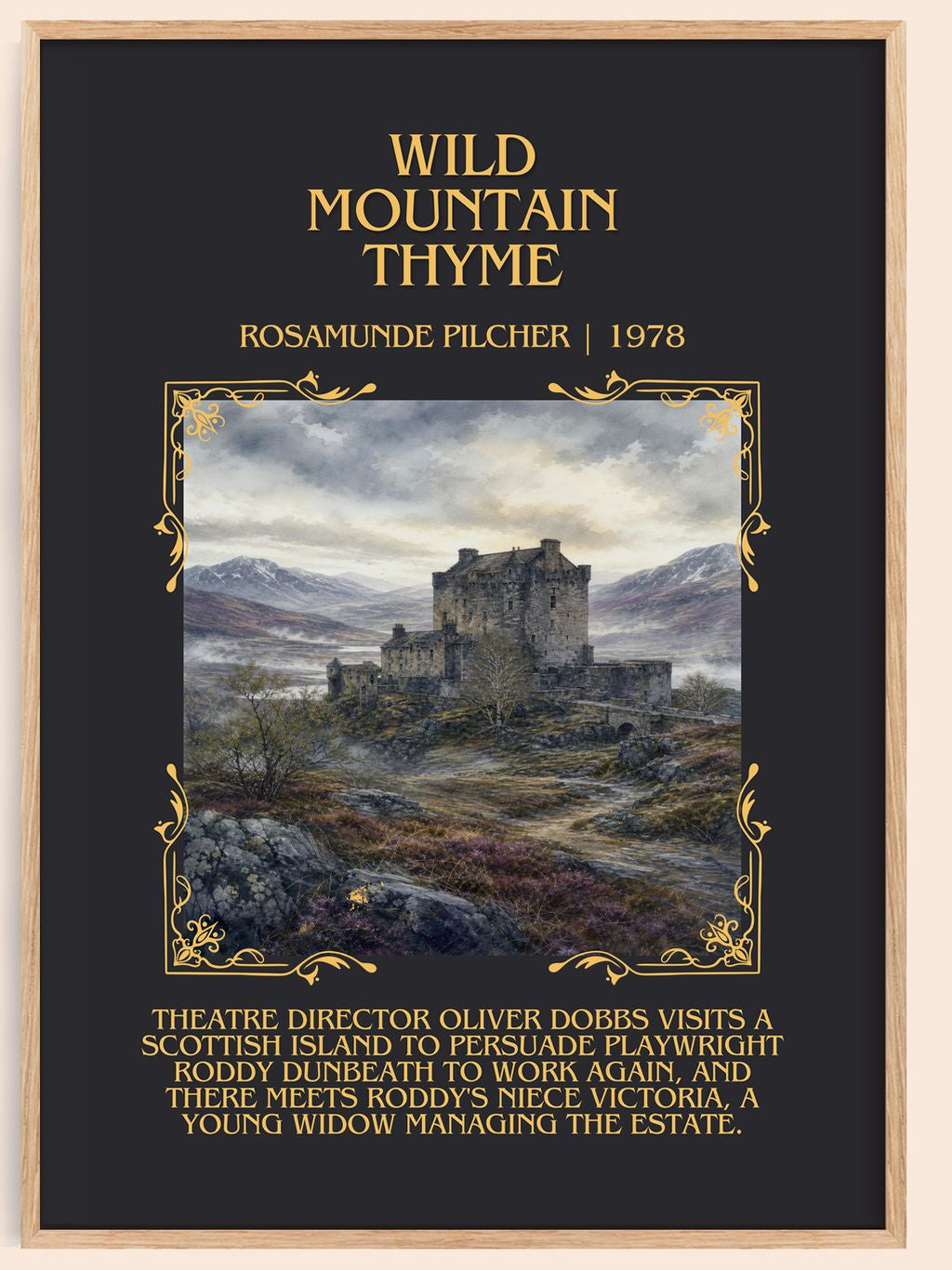 Wild Mountain Thyme Minimalist Book Poster by Rosamunde Pilcher – book poster