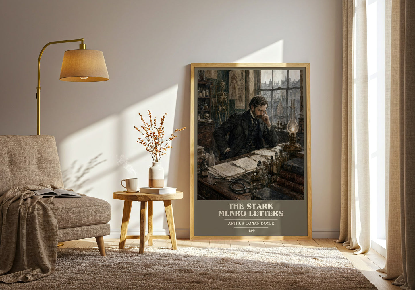 The Stark Munro Letters book cover print on bookshelf – Arthur Conan Doyle fan gift