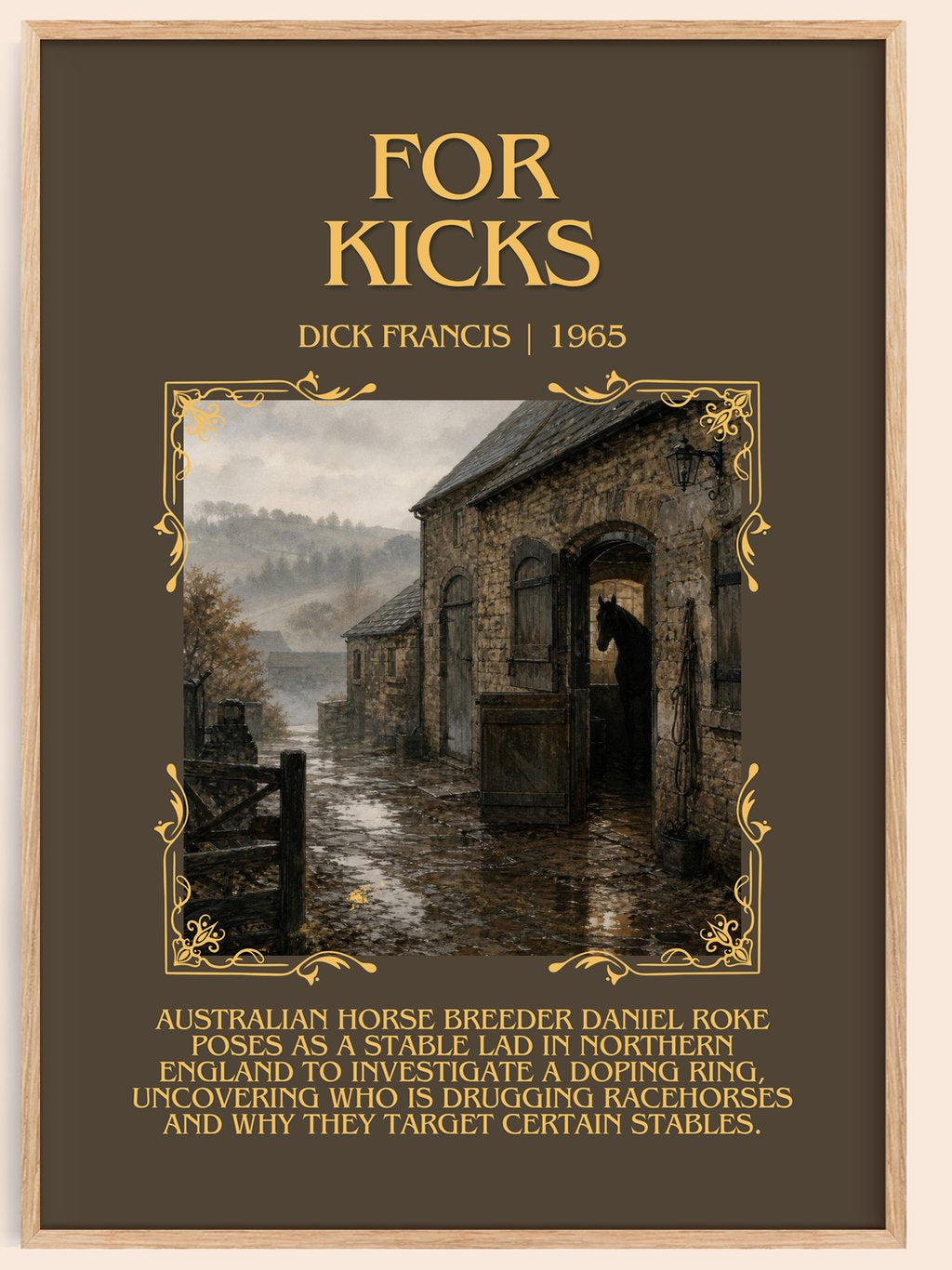 For Kicks Minimalist Book Poster by Dick Francis – book poster