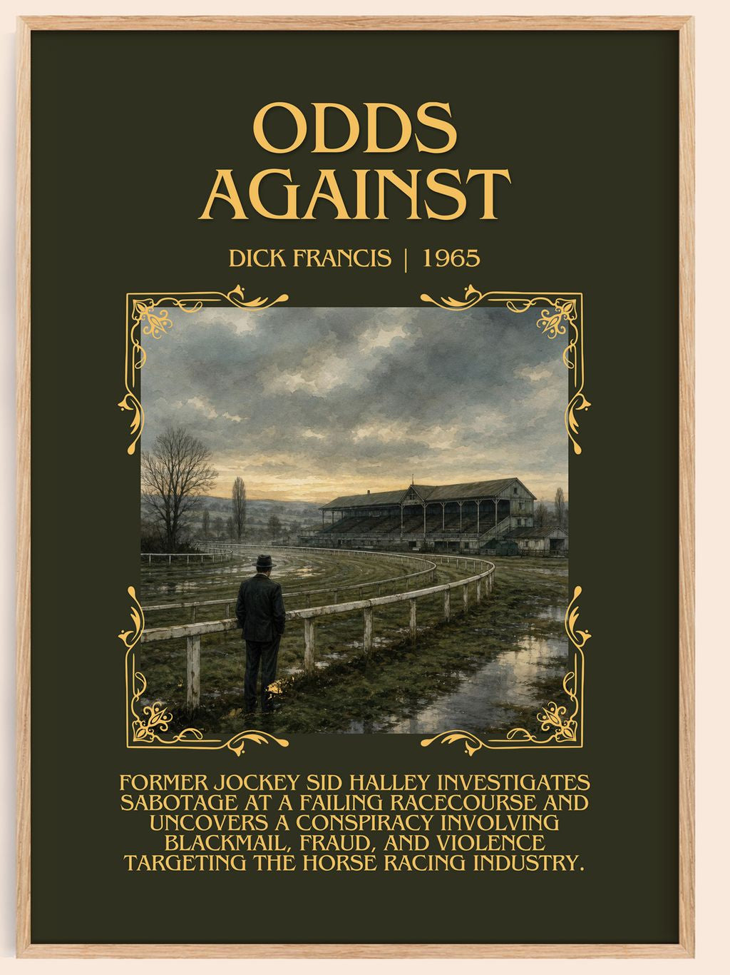 Odds Against Minimalist Book Poster by Dick Francis – book poster