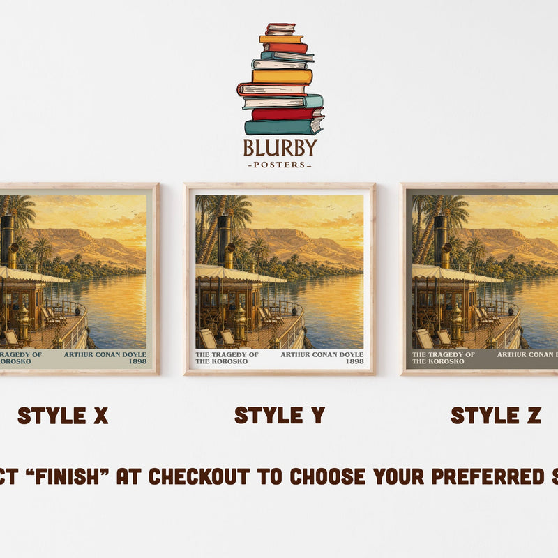 The Tragedy Of The Korosko literary print in frame leaning in hallway – adventure wall art