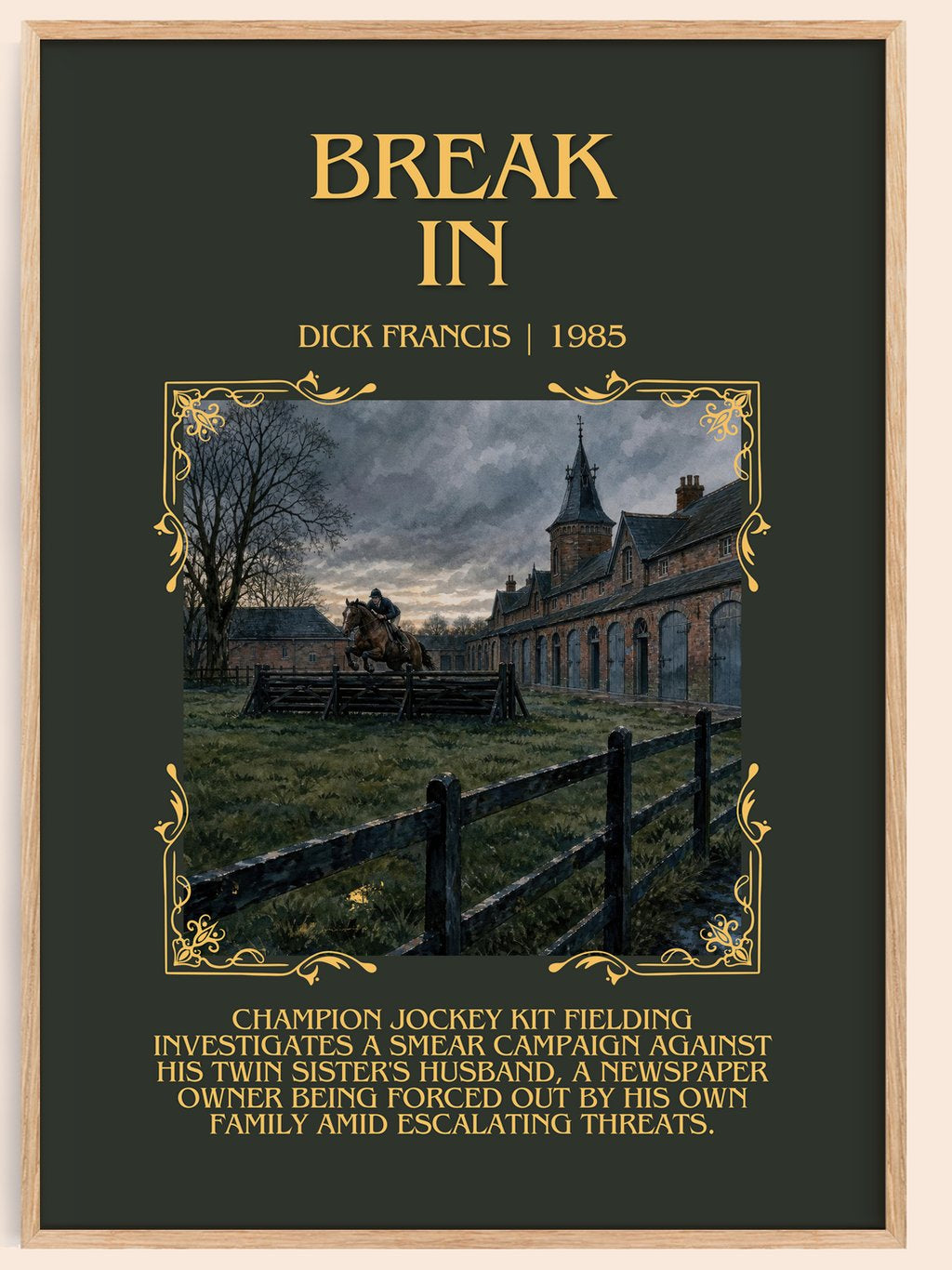 Break In Minimalist Book Poster by Dick Francis – book poster