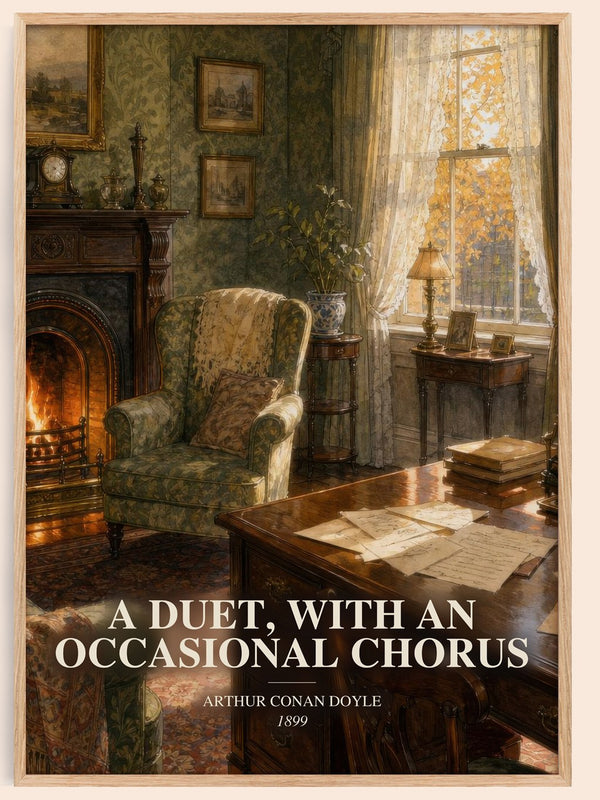 A Duet, With An Occasional Chorus watercolour book poster by Arthur Conan Doyle – framed literary art print