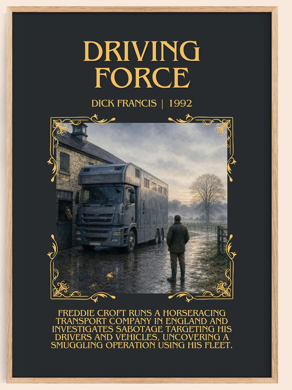 Driving Force Minimalist Book Poster by Dick Francis – book poster