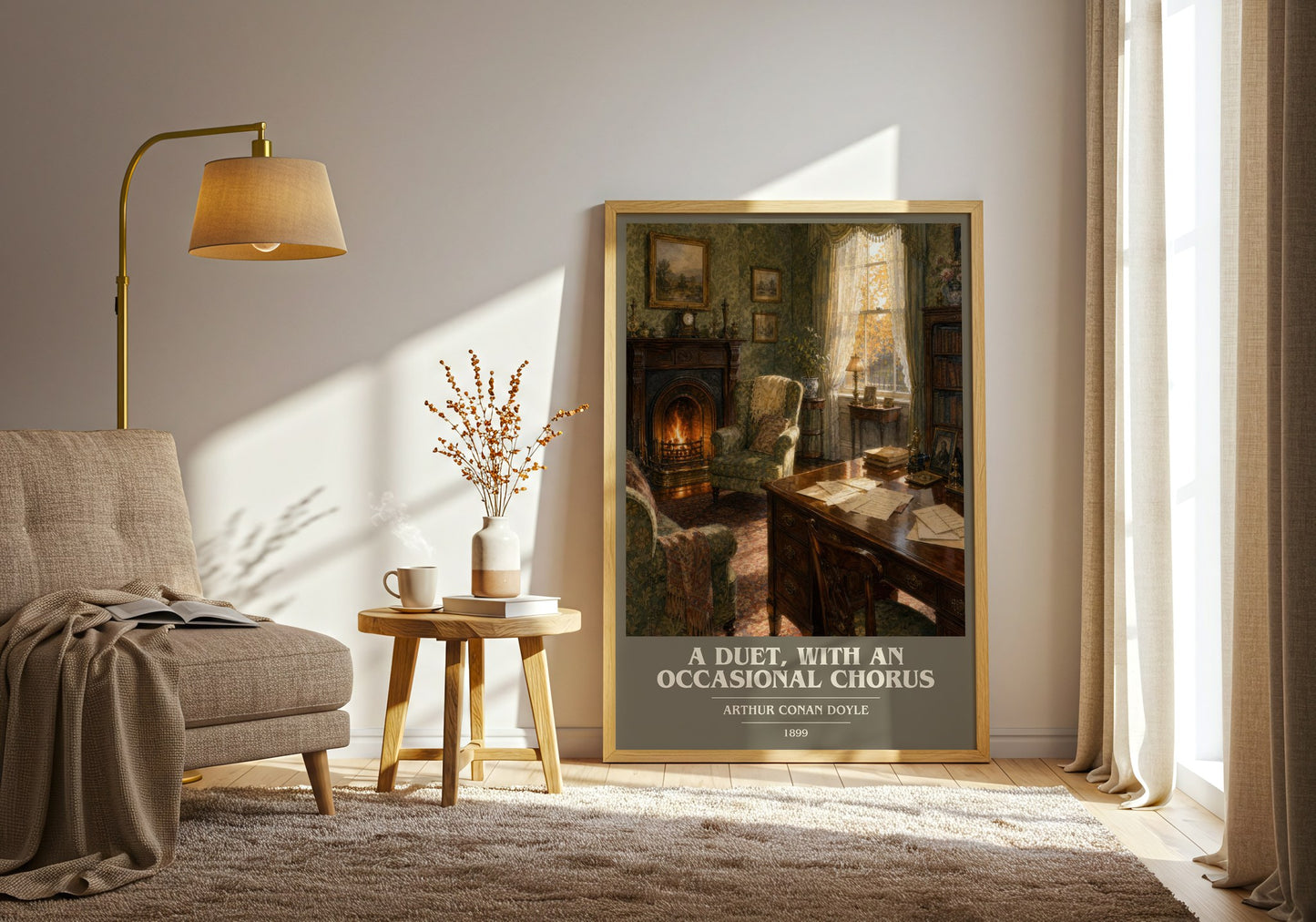 A Duet, With An Occasional Chorus book cover print on bookshelf – Arthur Conan Doyle fan gift