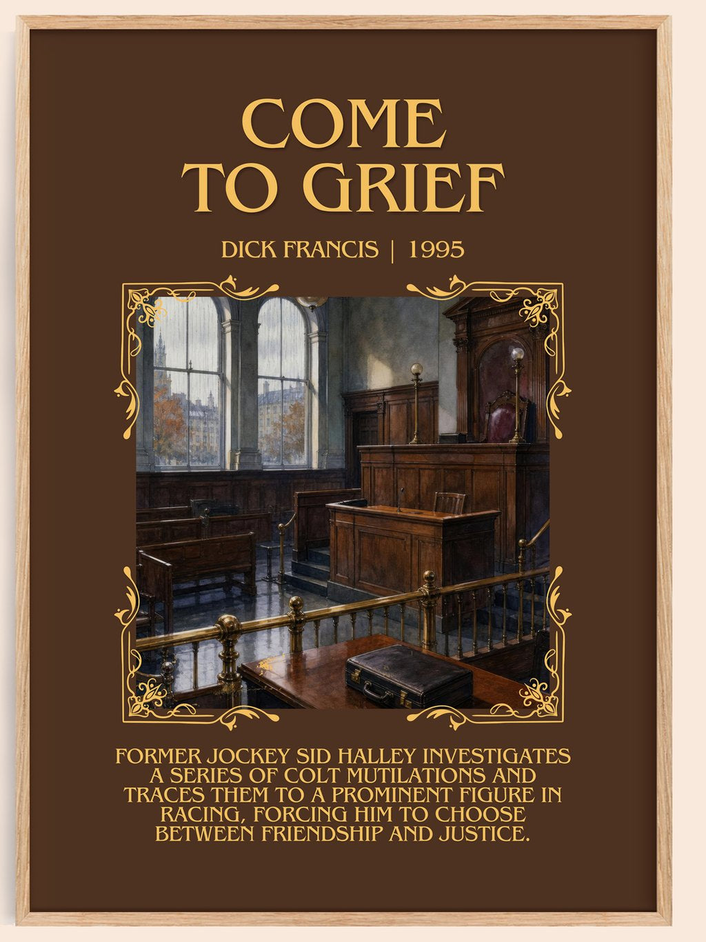 Come to Grief Minimalist Book Poster by Dick Francis – book poster