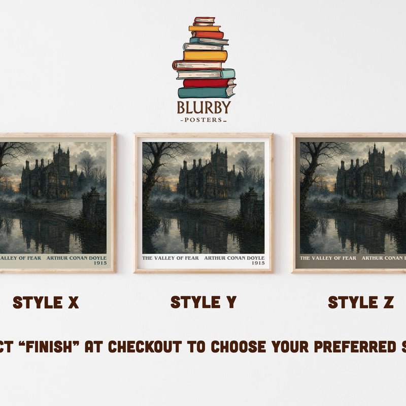 The Valley Of Fear literary print in frame leaning in hallway – mystery wall art