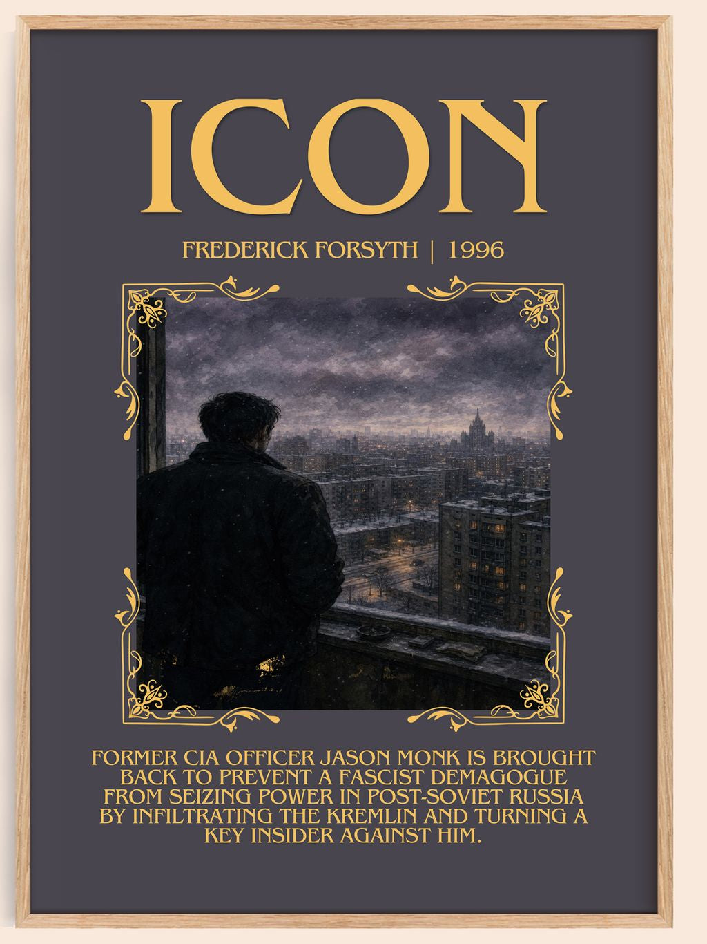 Icon Minimalist Book Poster by Frederick Forsyth – book poster