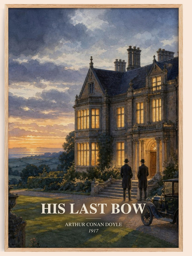 His Last Bow Book Watercolour Illustration by Arthur Conan Doyle