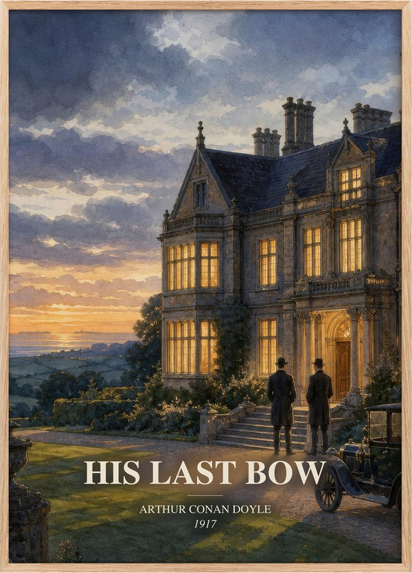 His Last Bow Book Watercolour Illustration by Arthur Conan Doyle