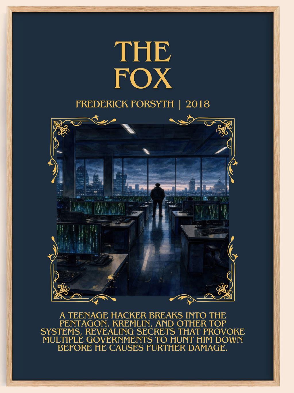 The Fox Minimalist Book Poster by Frederick Forsyth – book poster