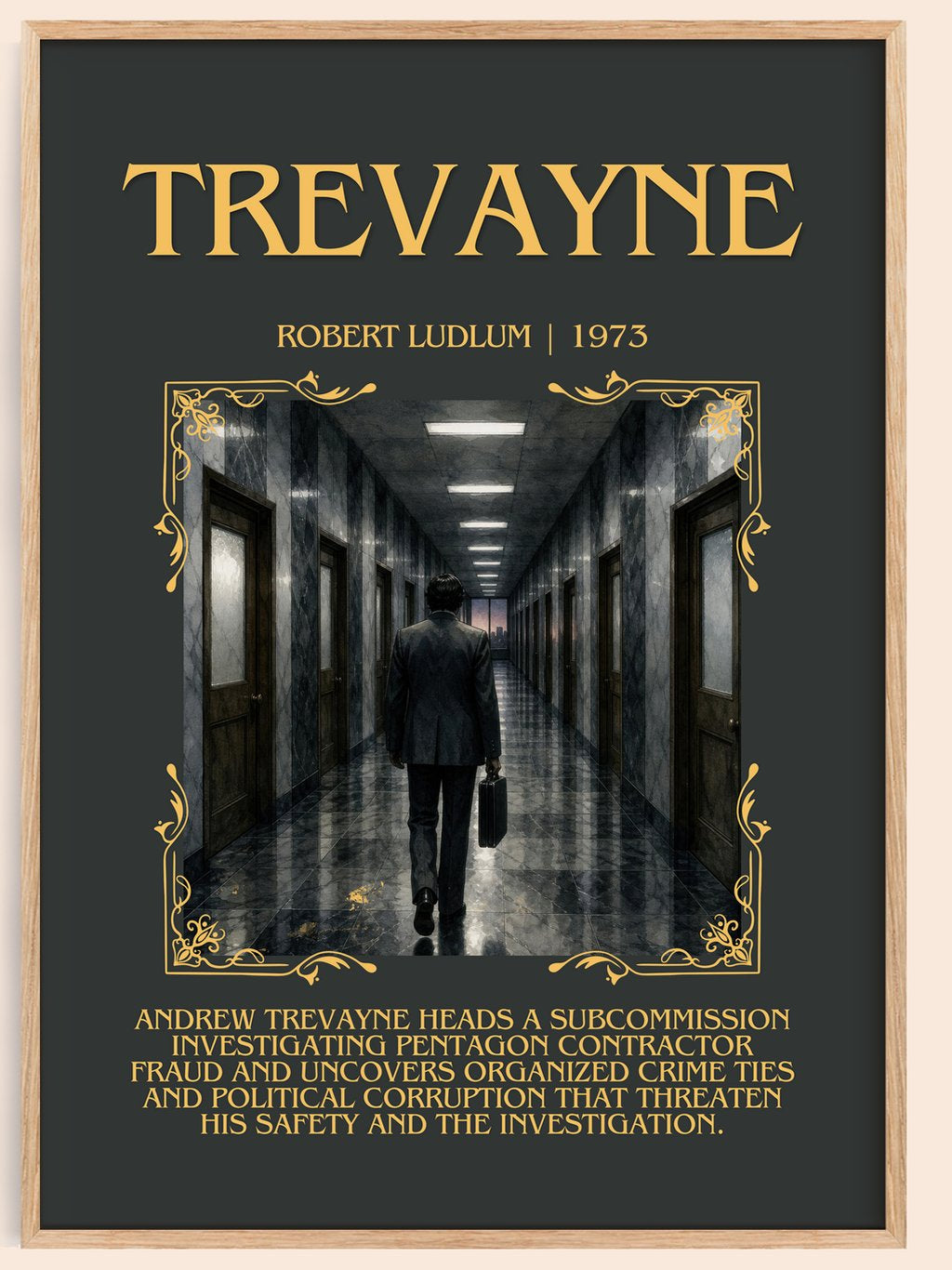 Trevayne Minimalist Book Poster by Robert Ludlum – book poster