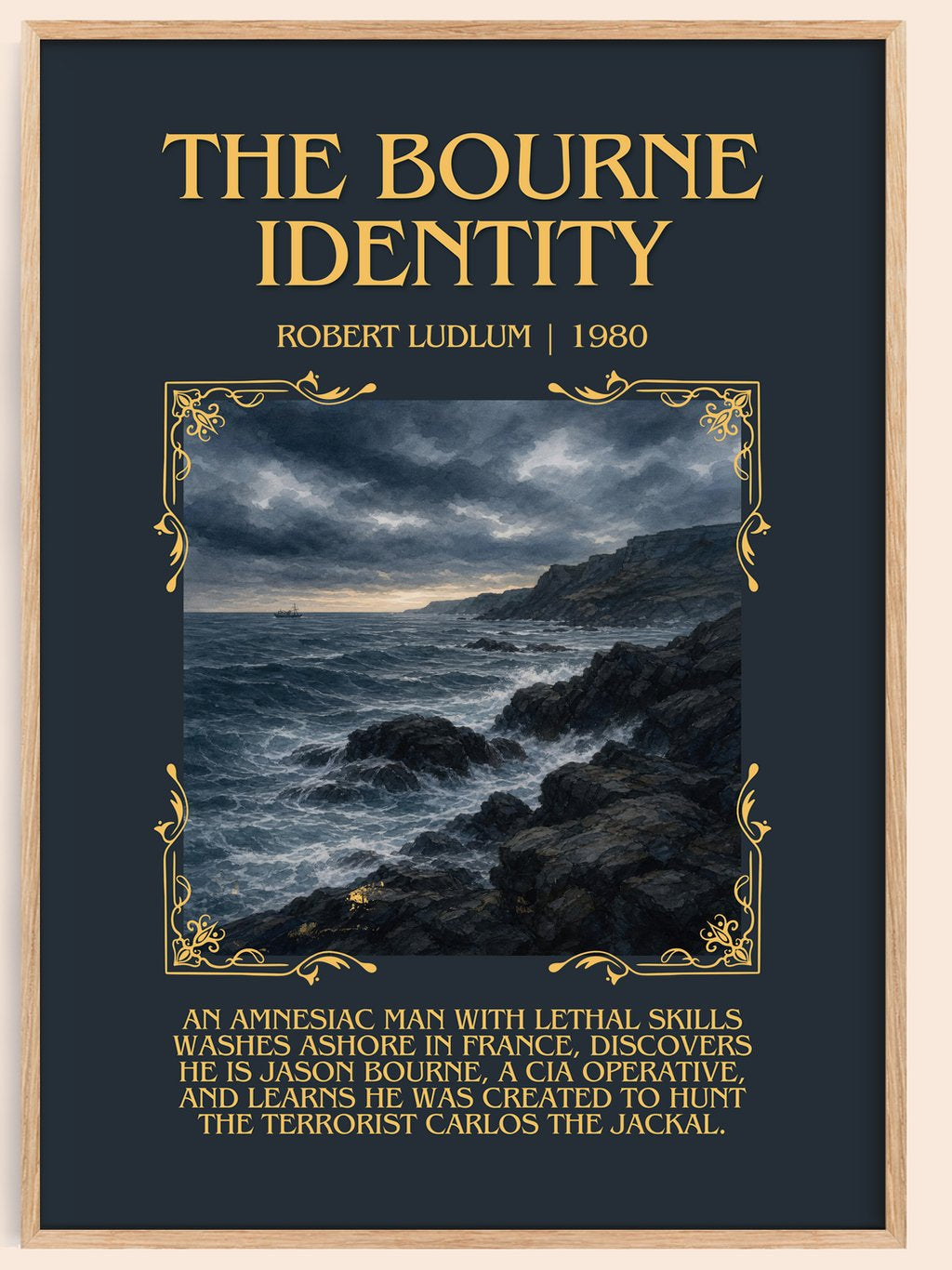The Bourne Identity Minimalist Book Poster by Robert Ludlum – book poster