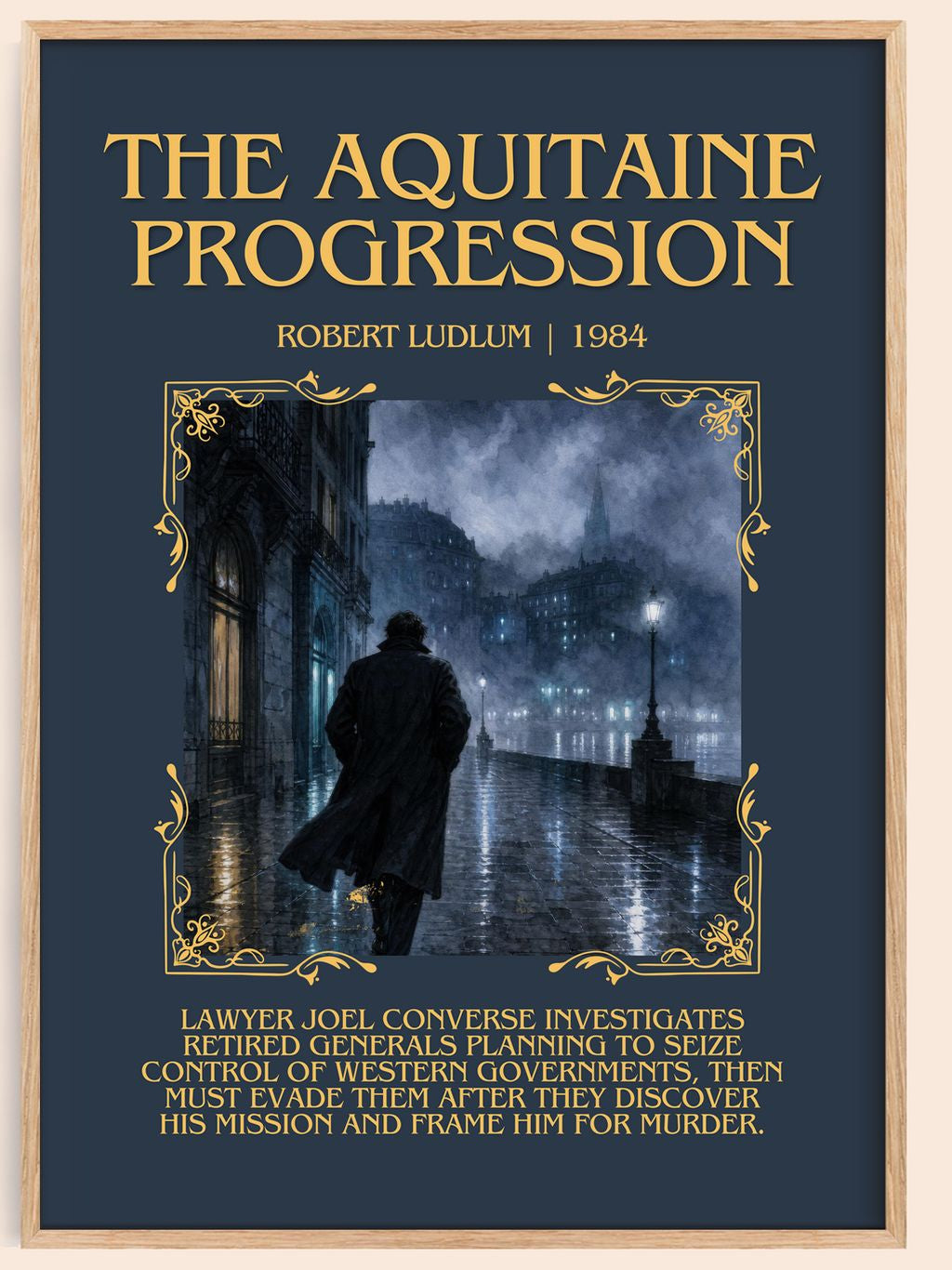 The Aquitaine Progression Minimalist Book Poster by Robert Ludlum – book poster