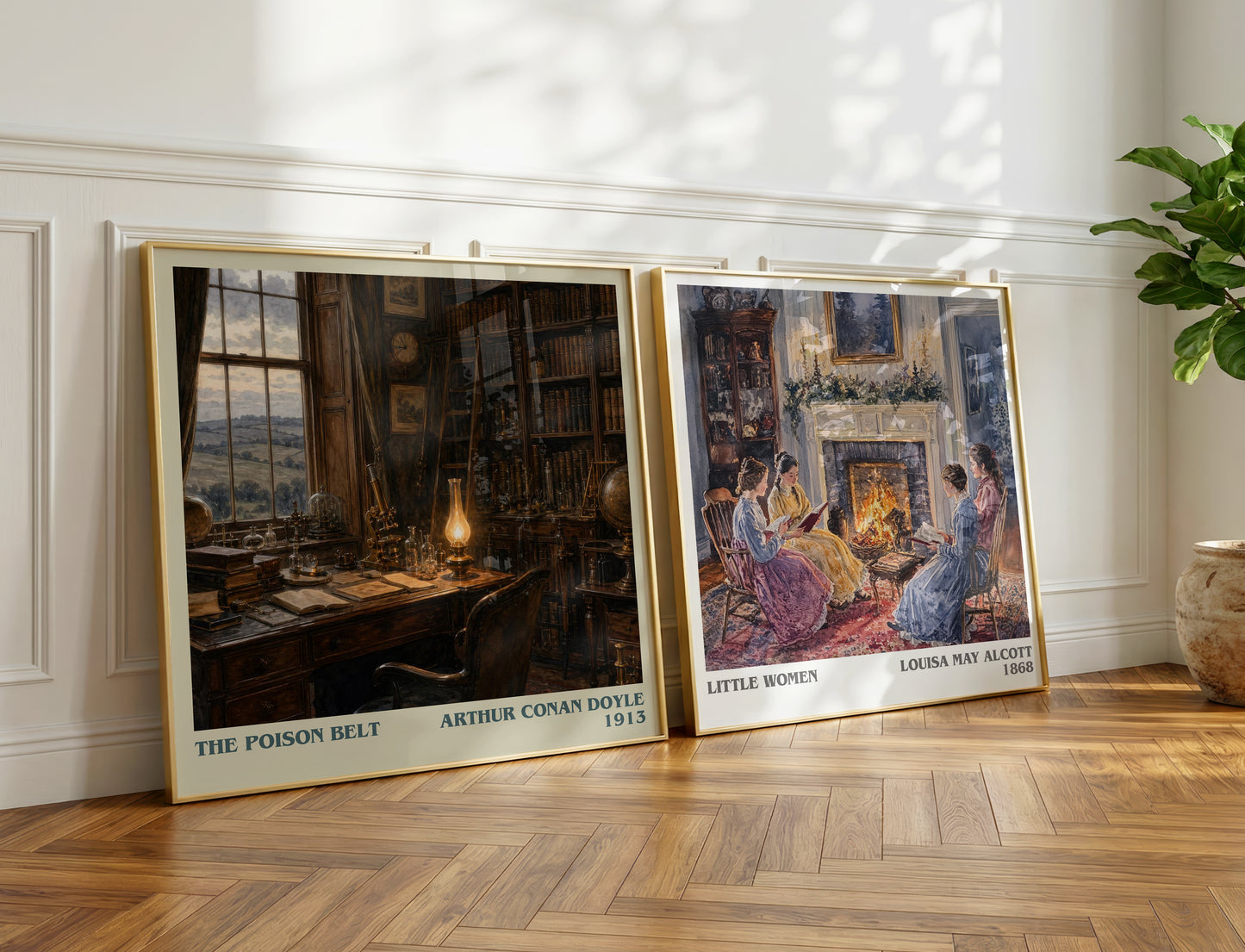 The Poison Belt literary print on bookshelf – Arthur Conan Doyle fan gift