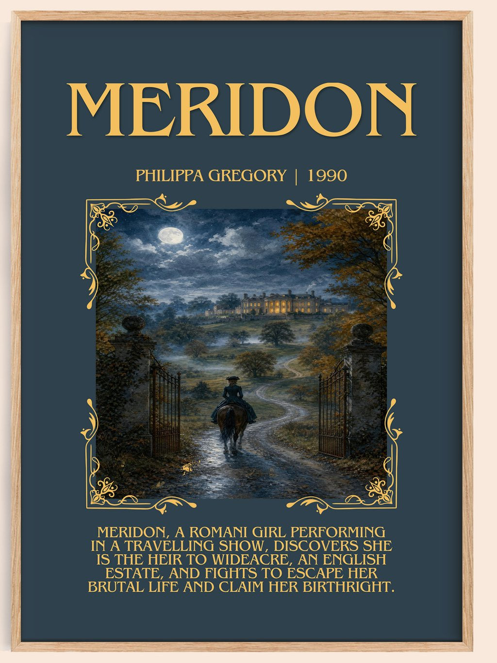 Meridon Minimalist Book Poster by Philippa Gregory – book poster