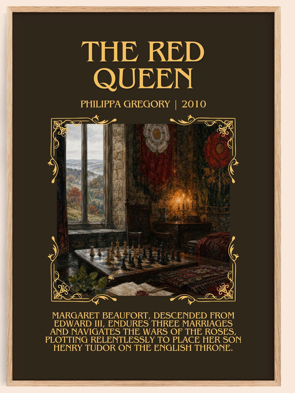 The Red Queen Minimalist Book Poster by Philippa Gregory – book poster