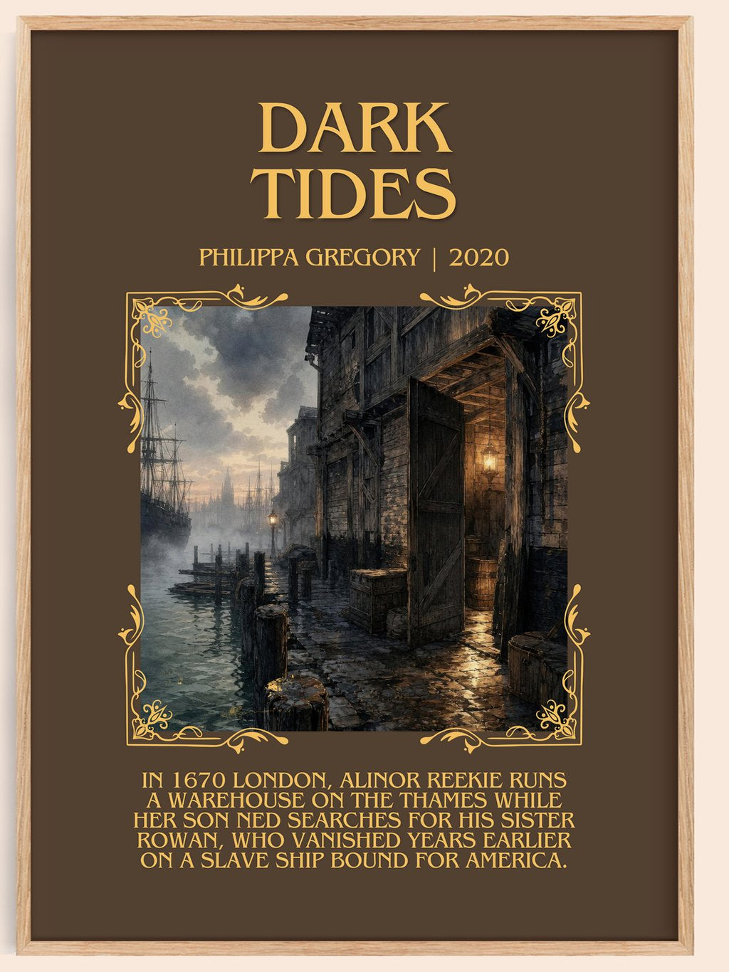 Dark Tides Minimalist Book Poster by Philippa Gregory – book poster
