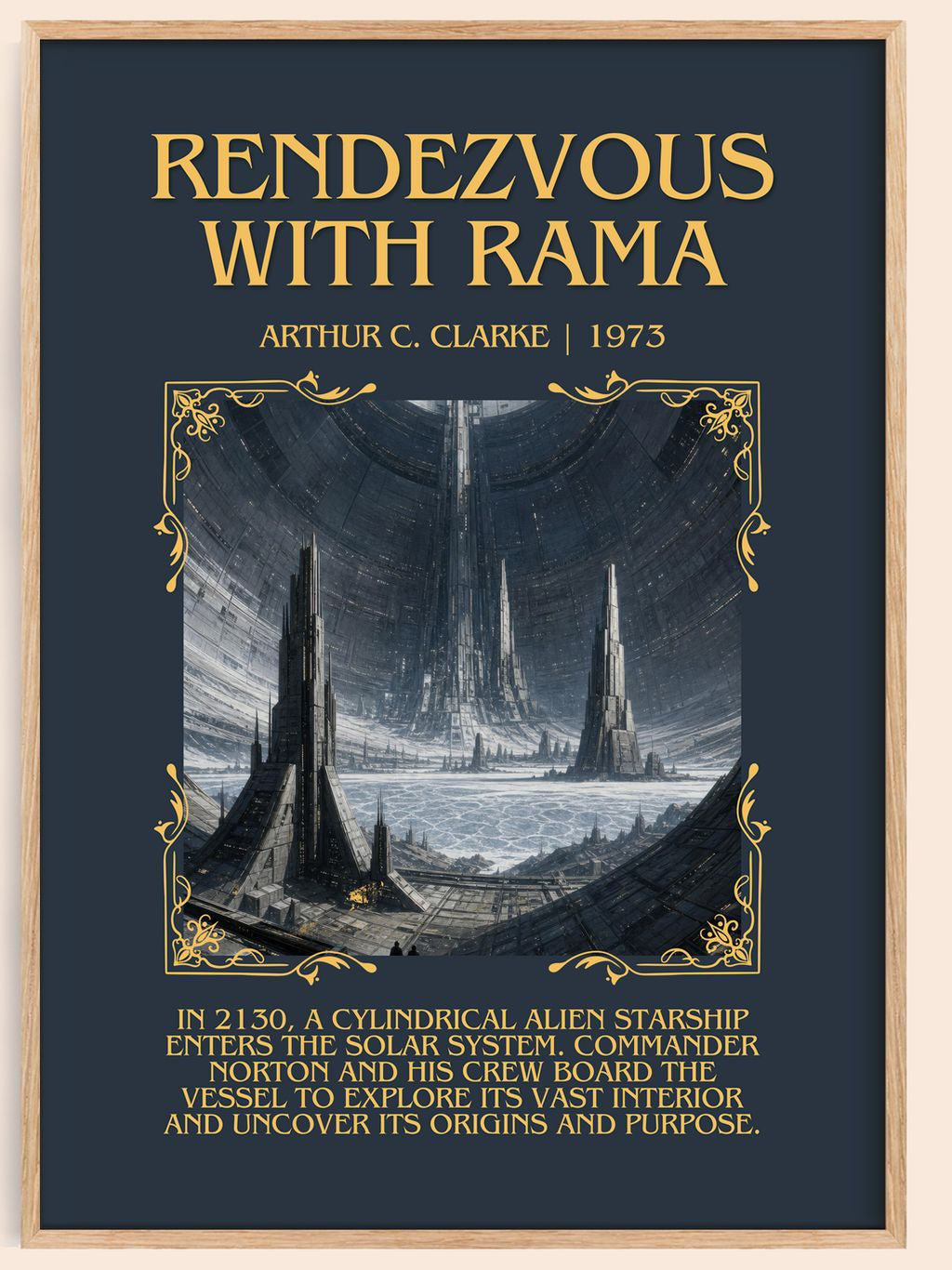 Rendezvous with Rama Minimalist Book Poster by Arthur C. Clarke – book poster