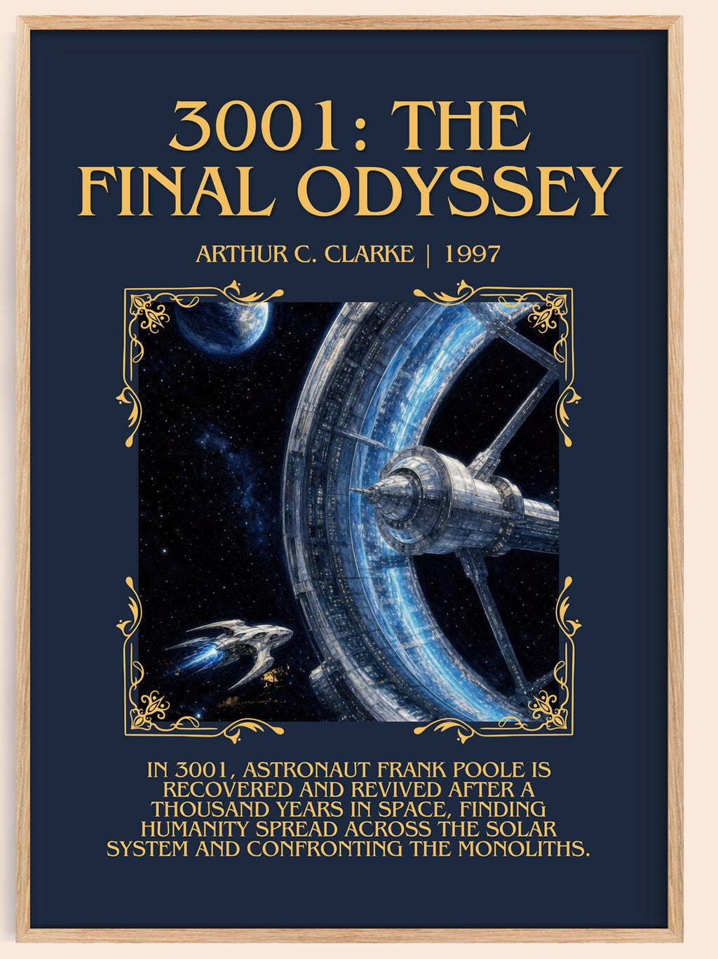 3001: The Final Odyssey Minimalist Book Poster by Arthur C. Clarke – book poster
