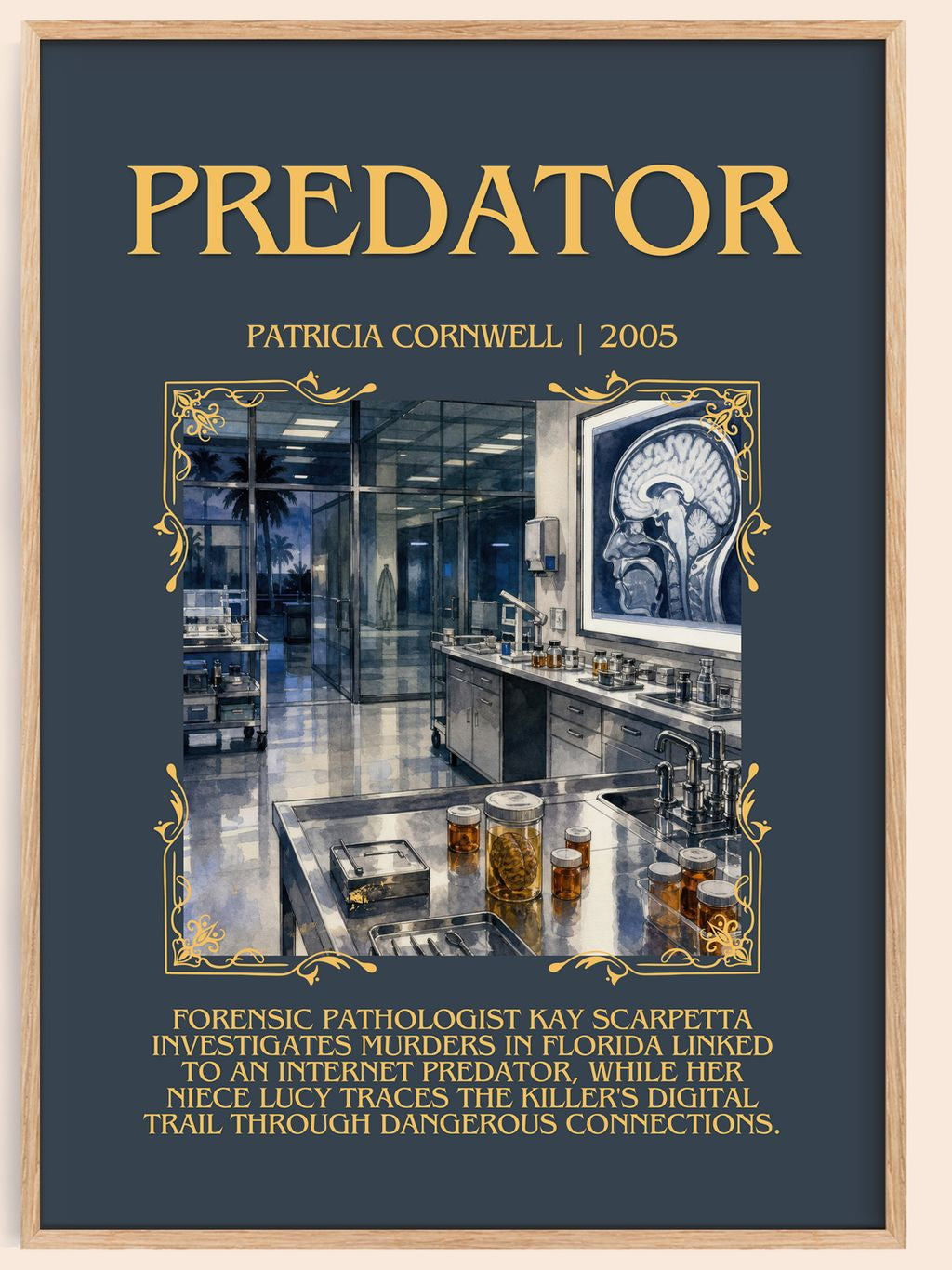 Predator Minimalist Book Poster by Patricia Cornwell – book poster