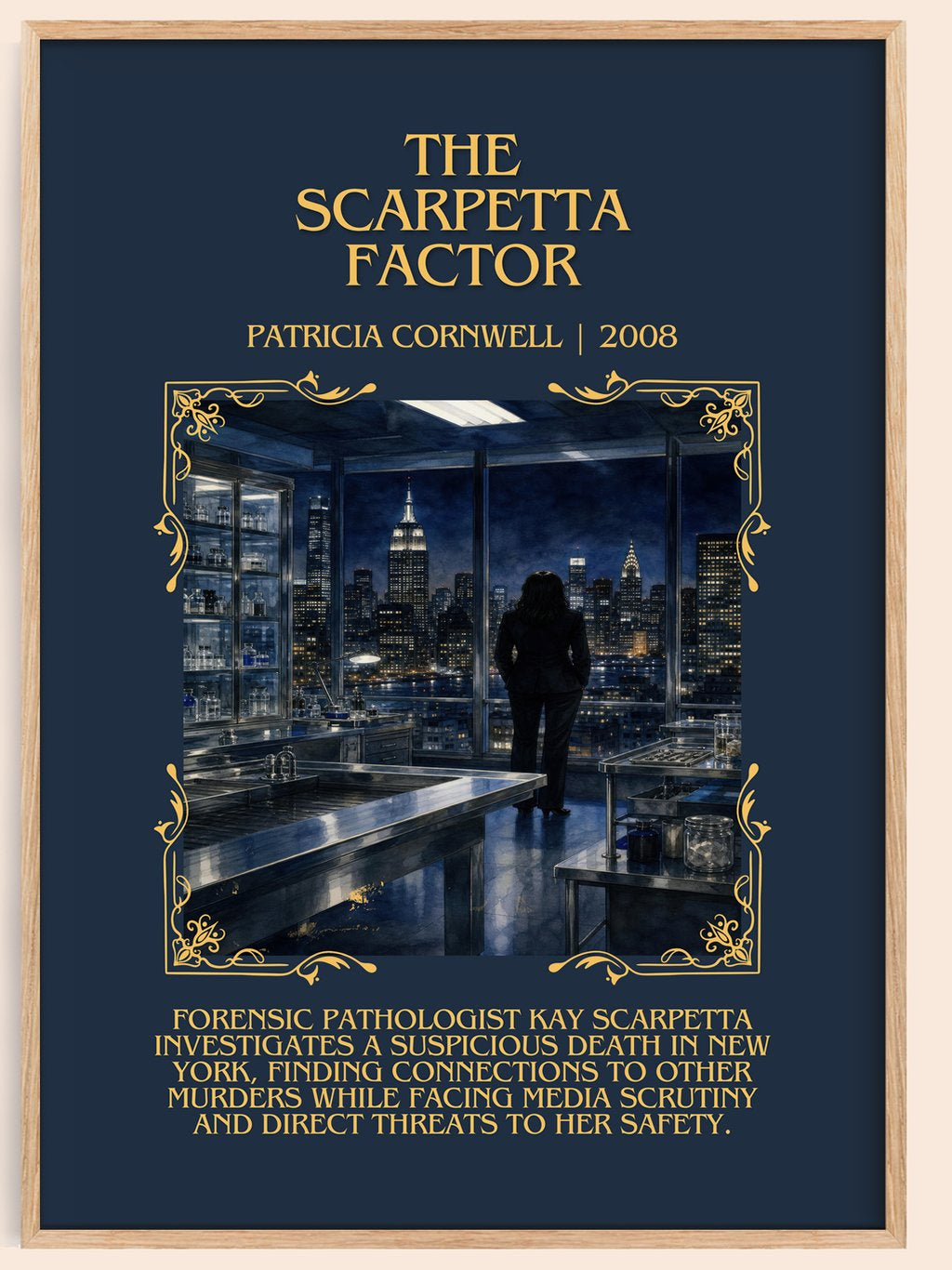 The Scarpetta Factor Minimalist Book Poster by Patricia Cornwell – book poster
