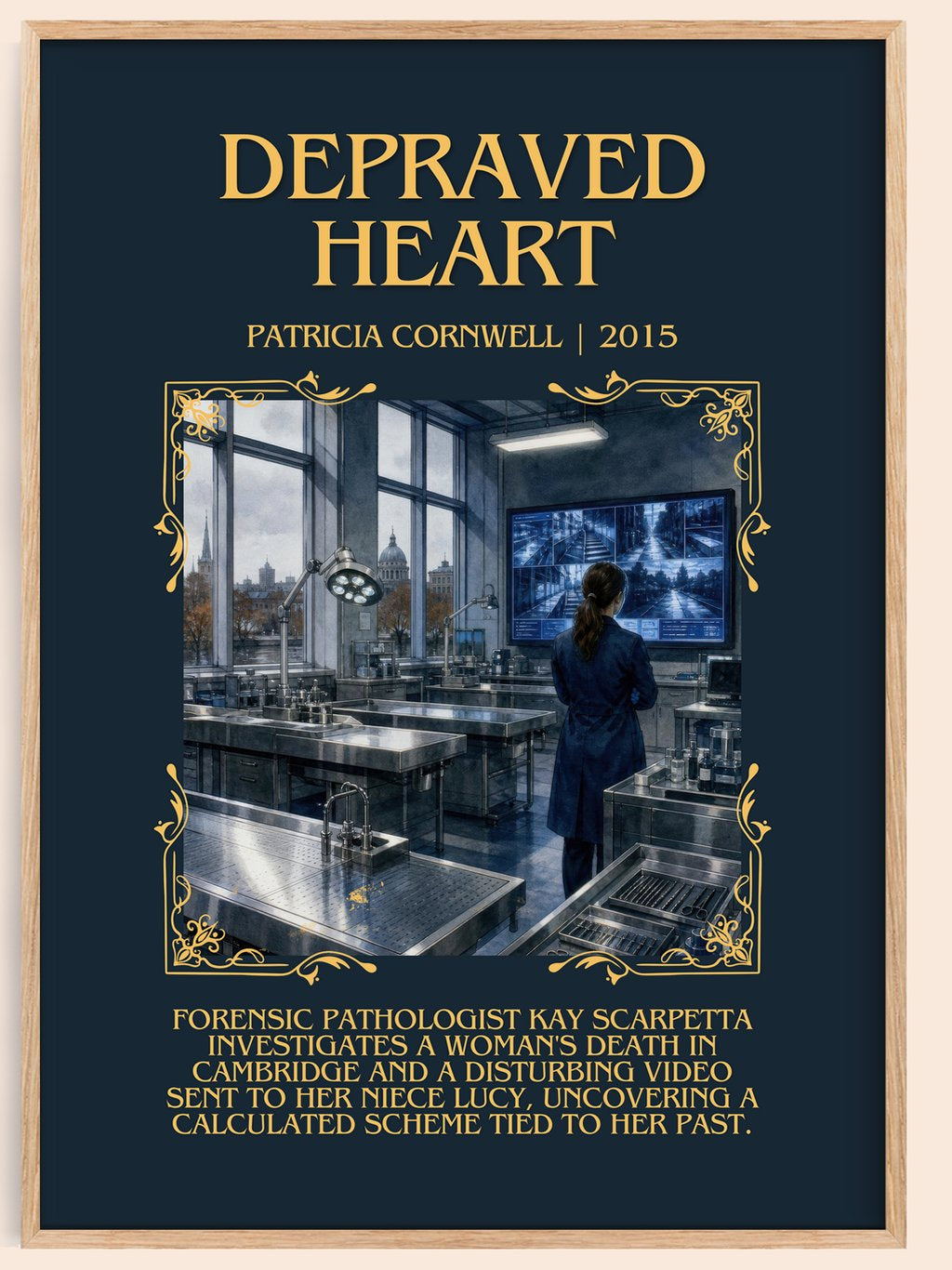 Depraved Heart Minimalist Book Poster by Patricia Cornwell – book poster