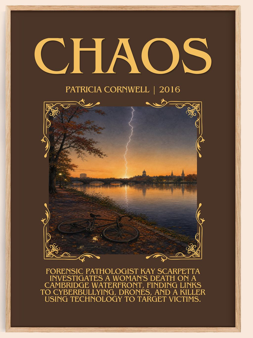 Chaos Minimalist Book Poster by Patricia Cornwell – book poster