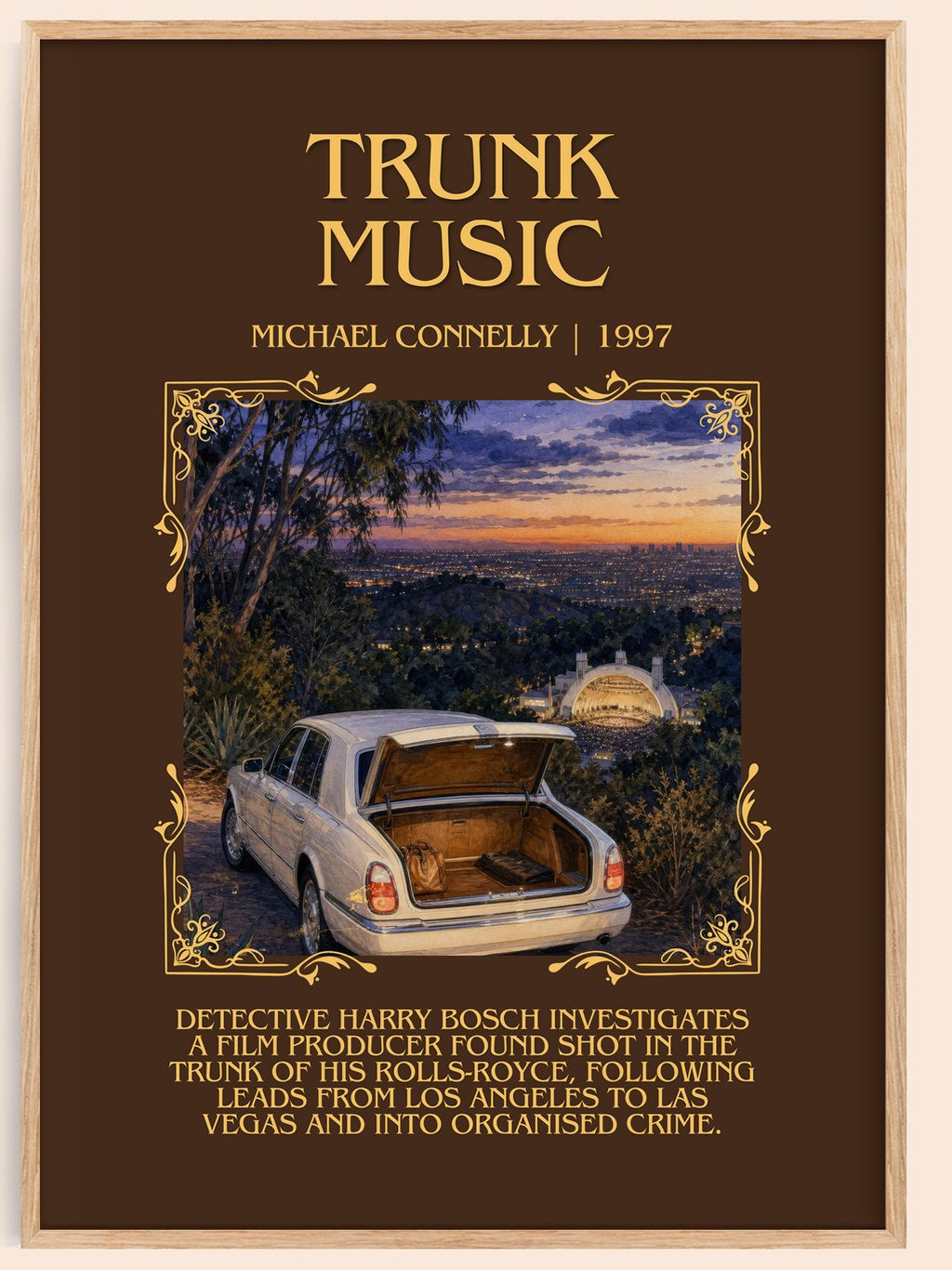 Trunk Music Minimalist Book Poster by Michael Connelly – book poster
