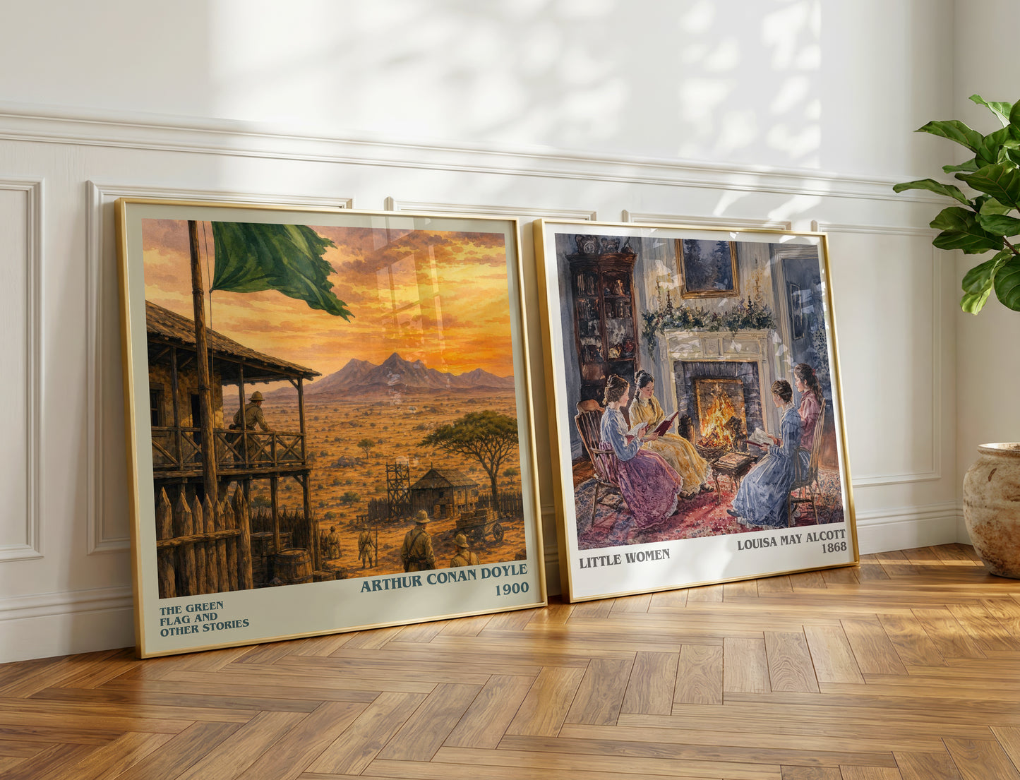 The Green Flag And Other Stories literary print on bookshelf – Arthur Conan Doyle fan gift