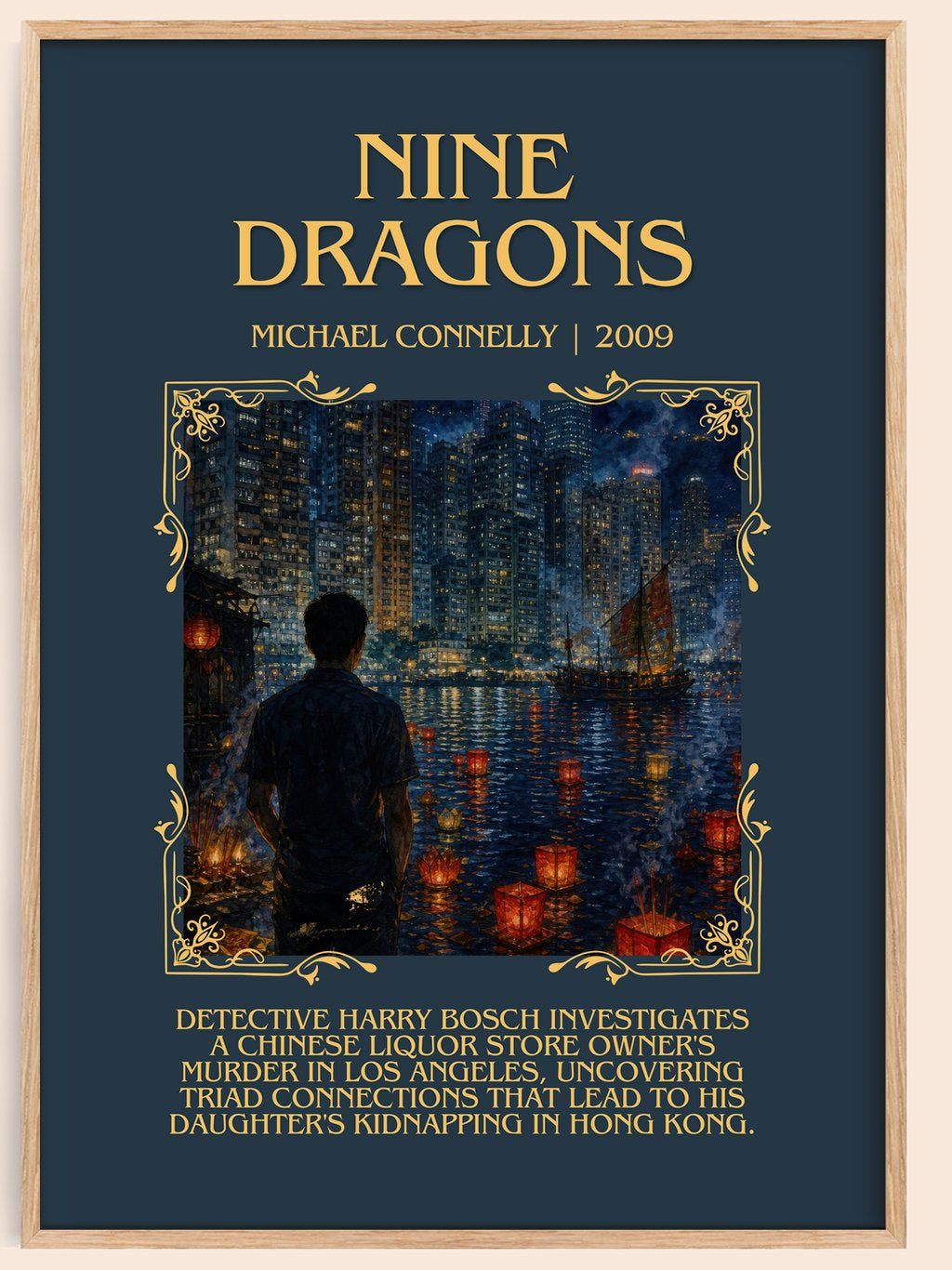 Nine Dragons Minimalist Book Poster by Michael Connelly – book poster