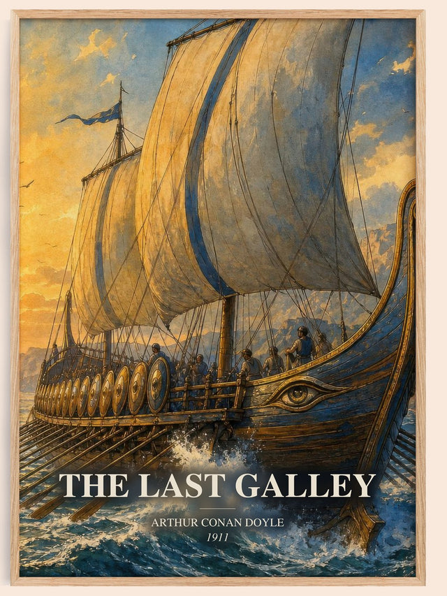 The Last Galley Book Watercolour Illustration by Arthur Conan Doyle