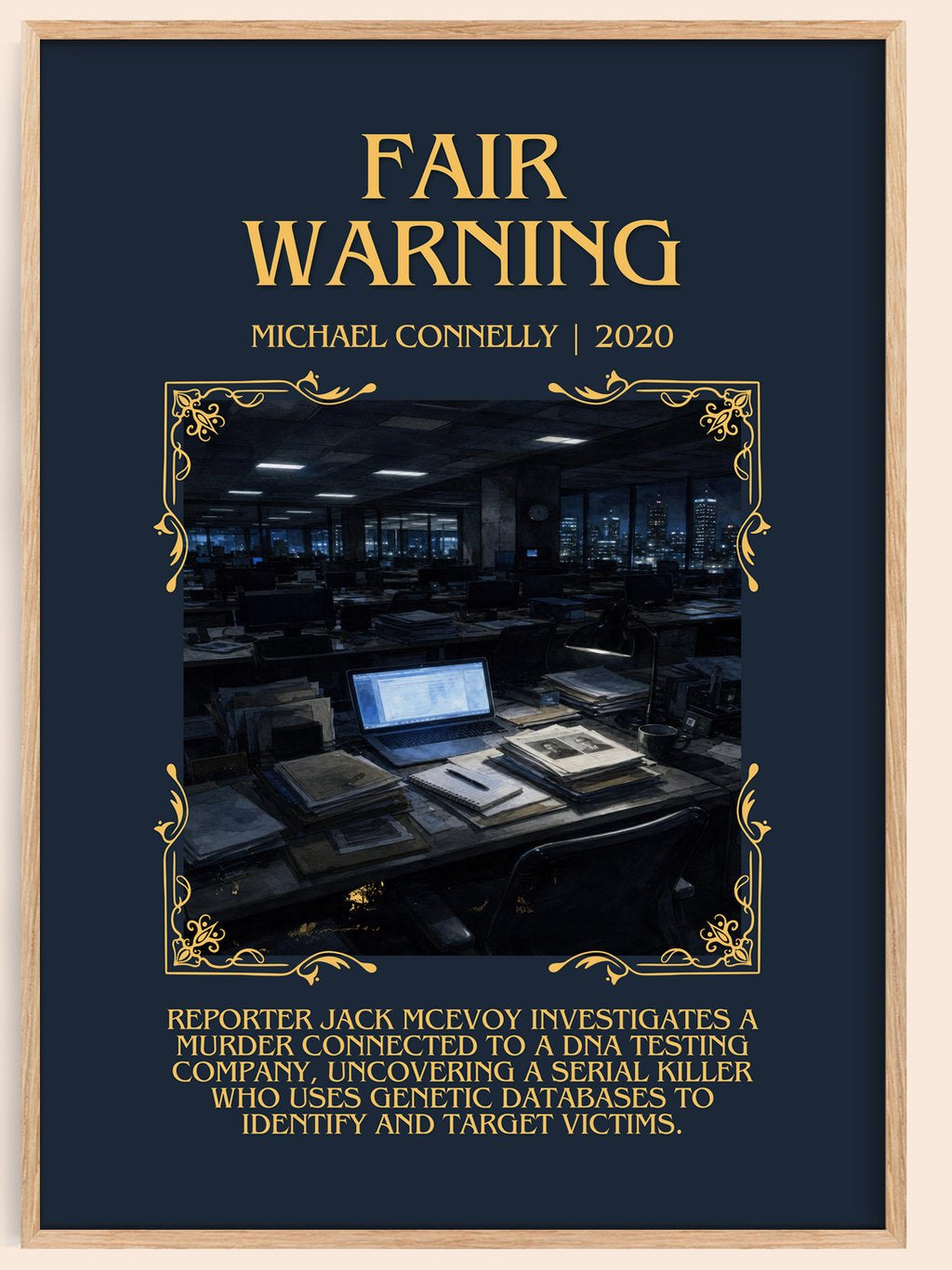Fair Warning Minimalist Book Poster by Michael Connelly – book poster