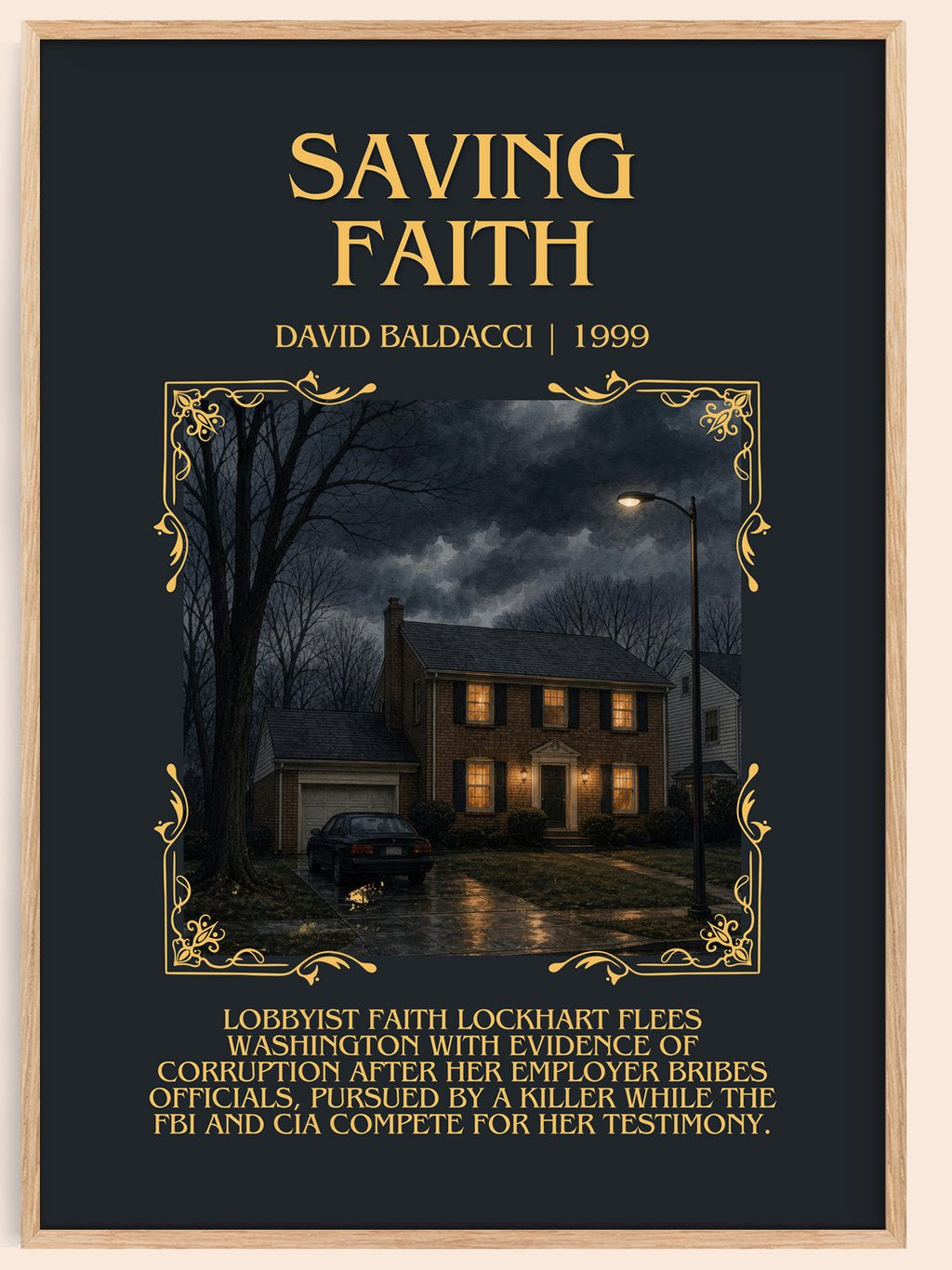 Saving Faith Minimalist Book Poster by David Baldacci – book poster