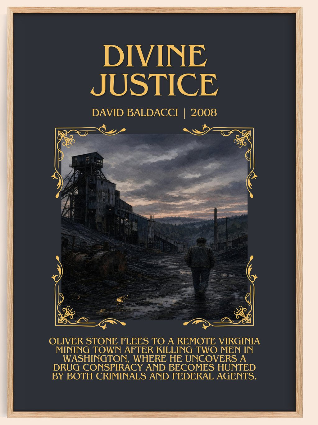 Divine Justice Minimalist Book Poster by David Baldacci – book poster