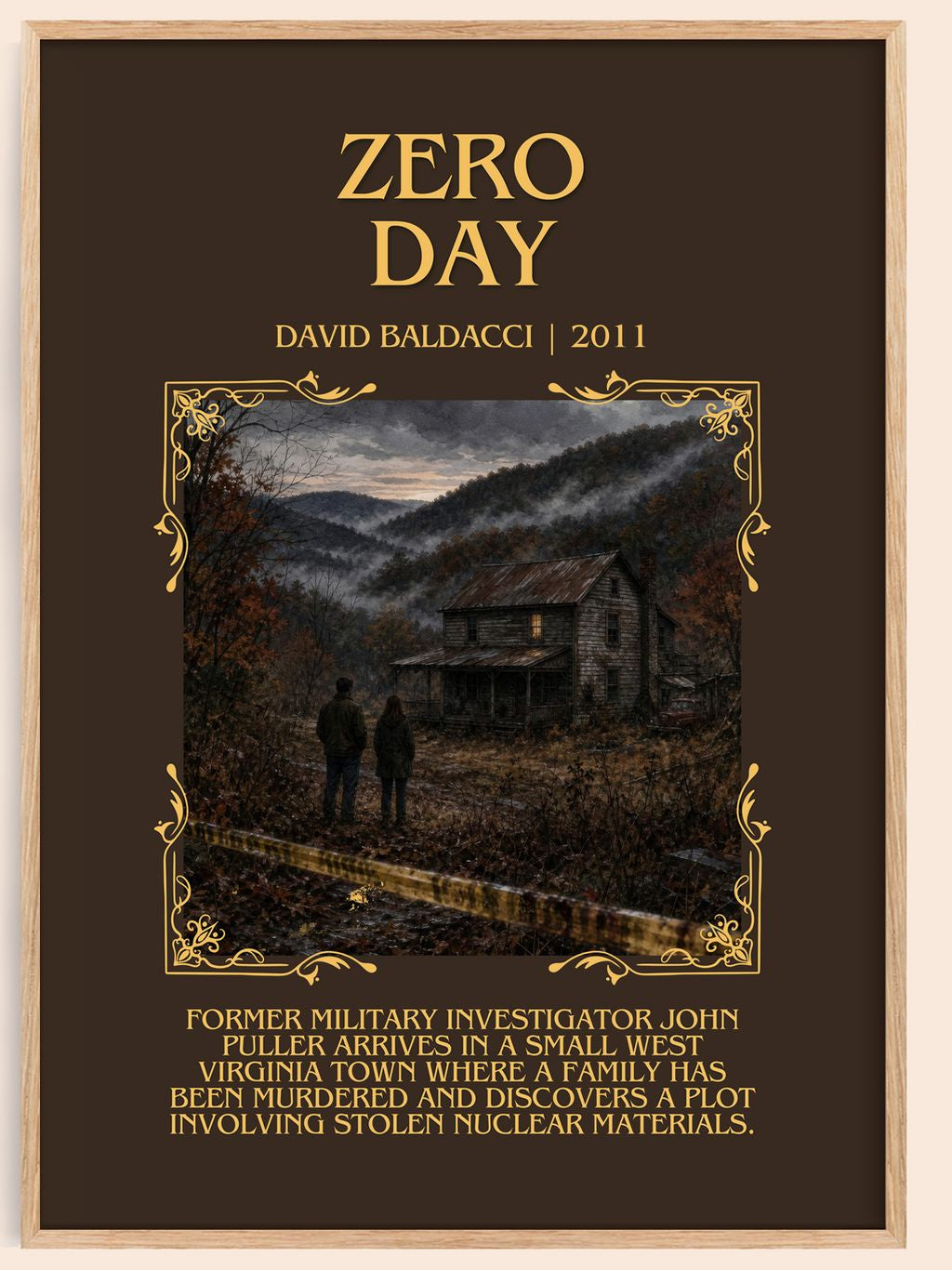 Zero Day Minimalist Book Poster by David Baldacci – book poster