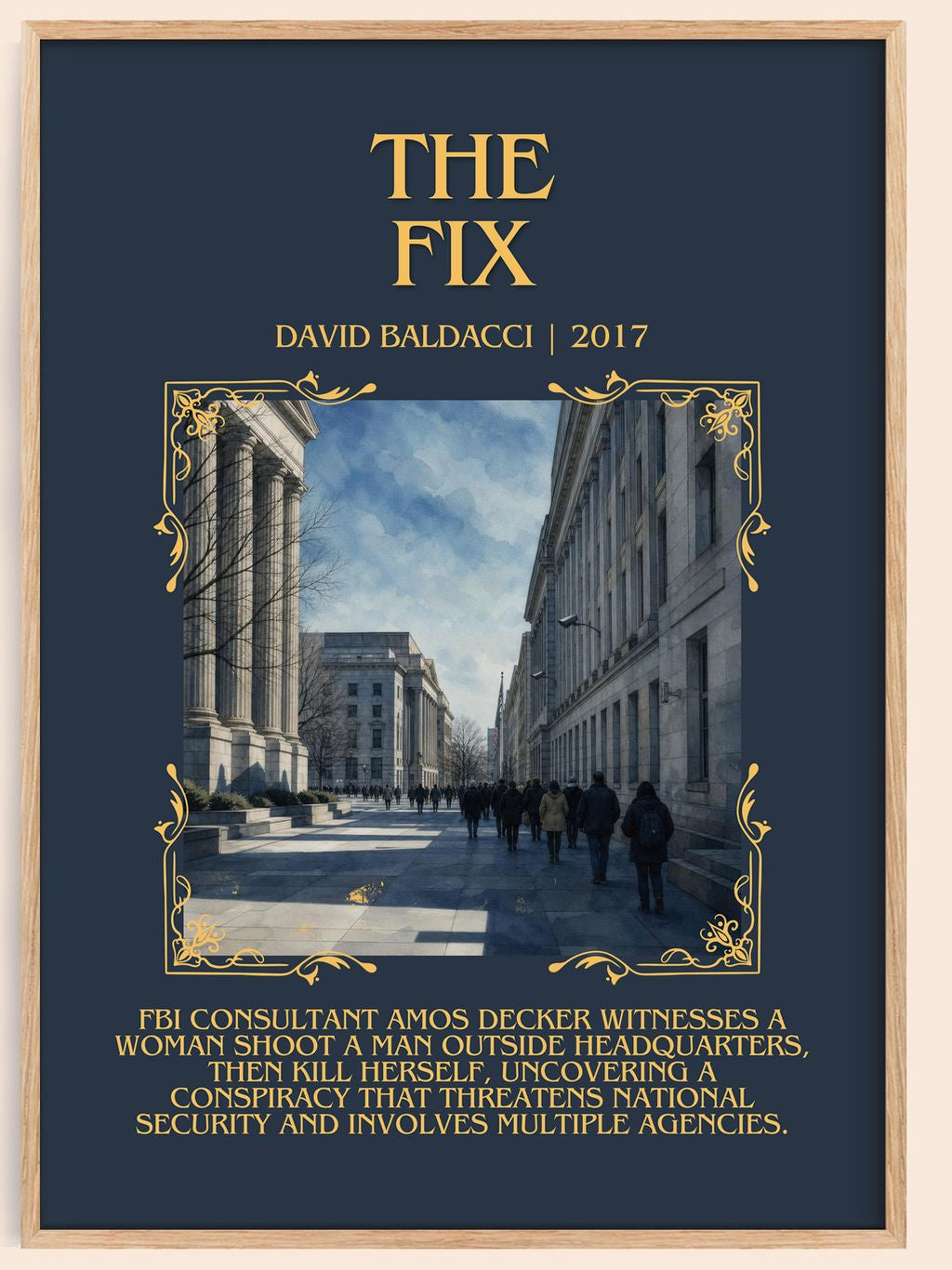 The Fix Minimalist Book Poster by David Baldacci – book poster