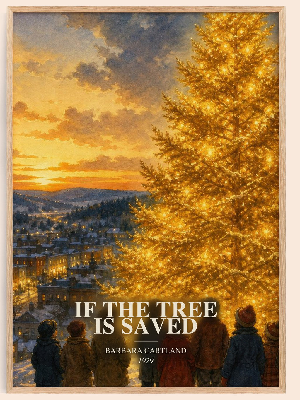 If The Tree Is Saved watercolour book poster by Barbara Cartland – framed literary art print