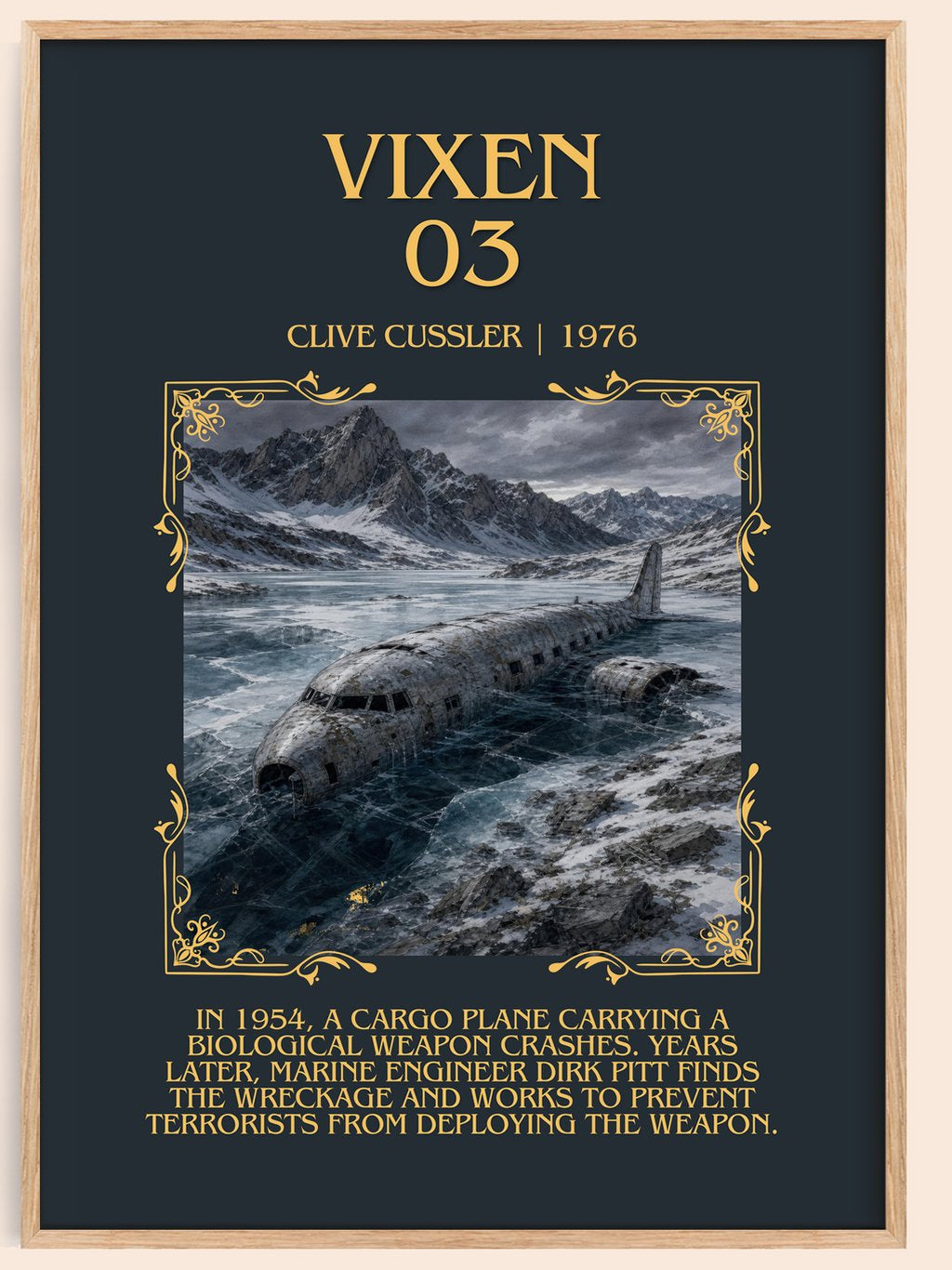 Vixen 03 Minimalist Book Poster by Clive Cussler – book poster