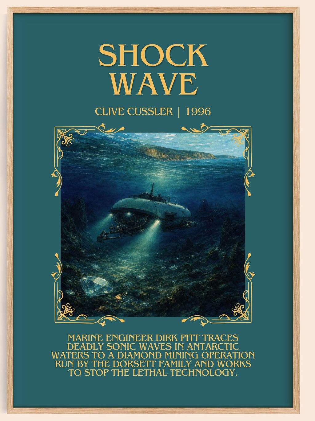 Shock Wave Minimalist Book Poster by Clive Cussler – book poster
