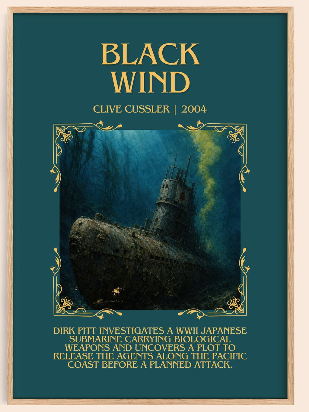 Black Wind Minimalist Book Poster by Clive Cussler – book poster
