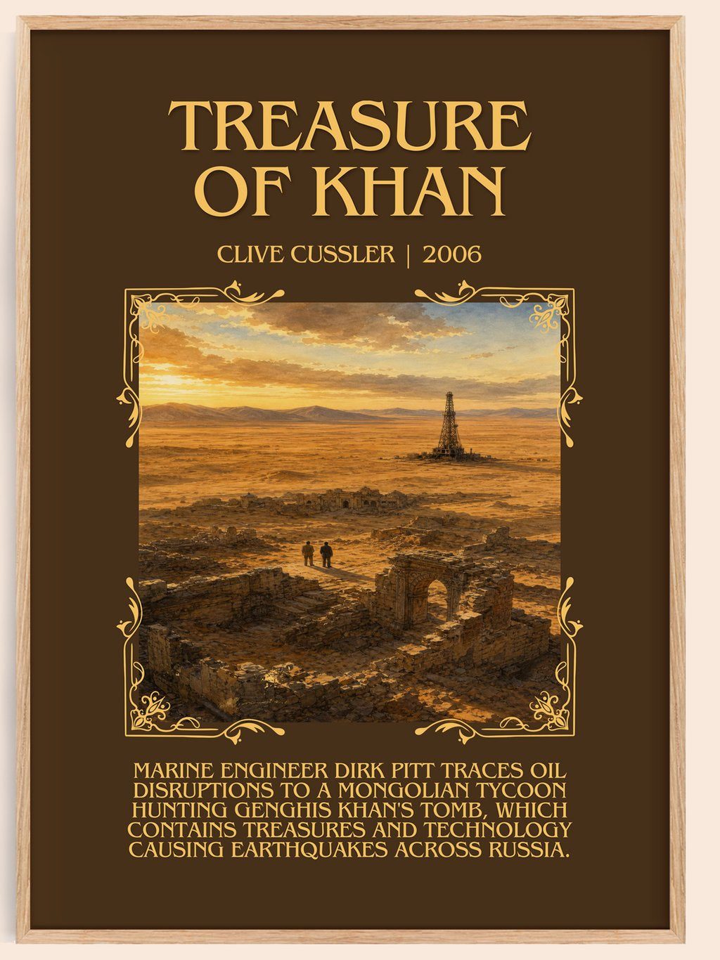 Treasure of Khan Minimalist Book Poster by Clive Cussler – book poster
