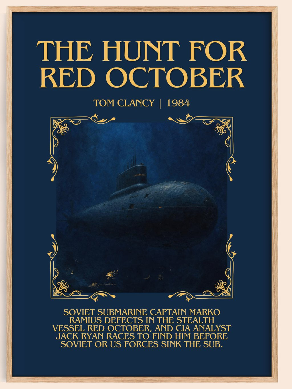 The Hunt for Red October Minimalist Book Poster by Tom Clancy – book poster